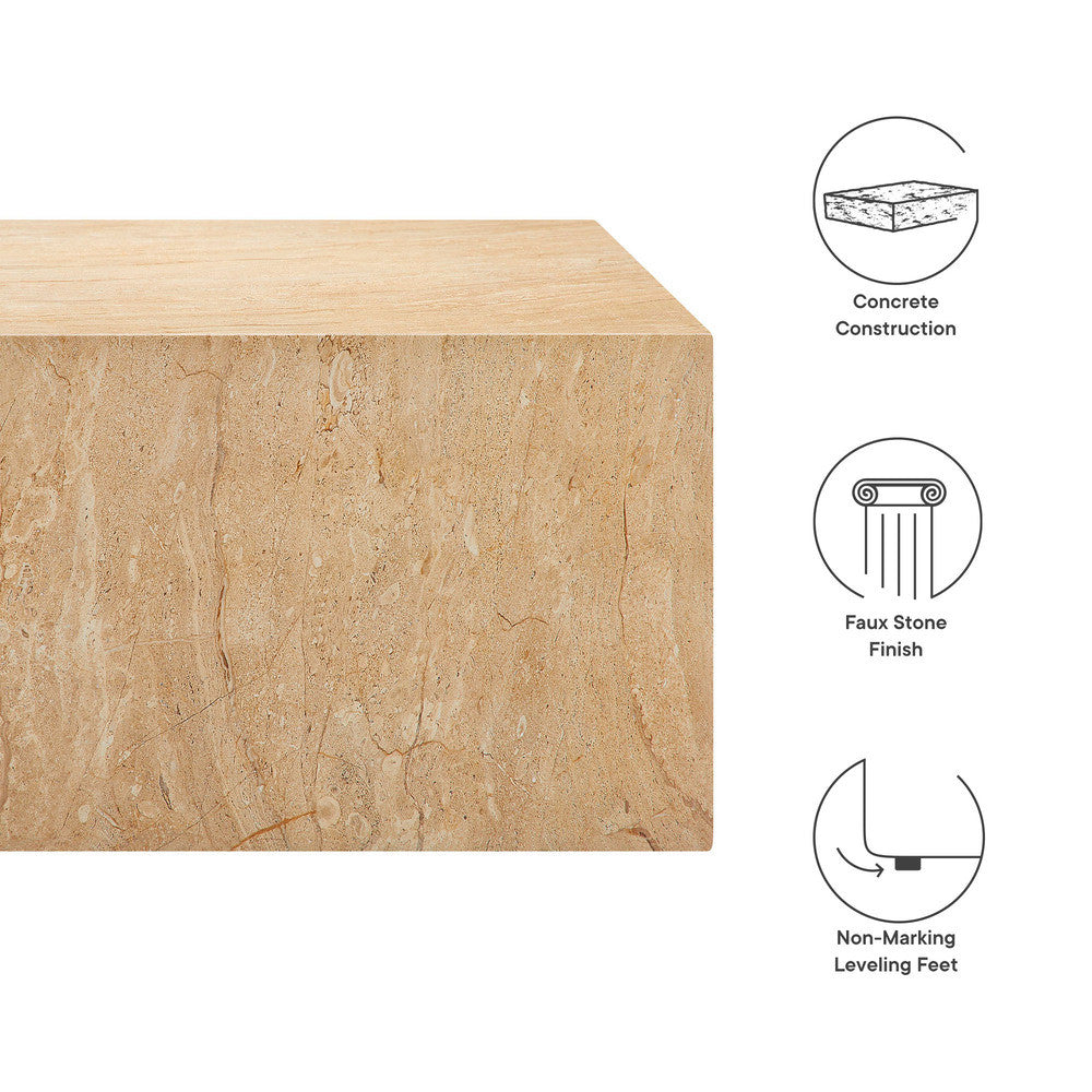 Modway Jordana Square Plinth Indoor - Outdoor Patio Concrete Coffee Table by Modway-EEI-7095
