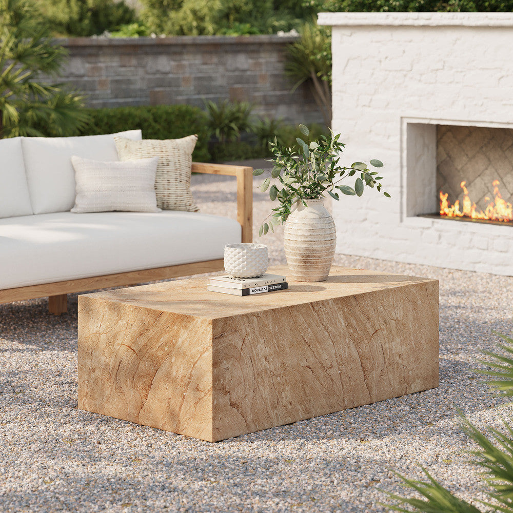 Modway Jordana Square Plinth Indoor - Outdoor Patio Concrete Coffee Table by Modway-EEI-7095