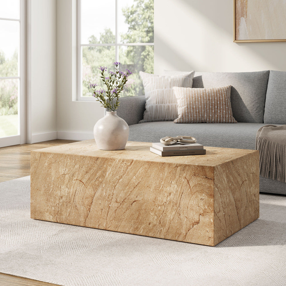 Modway Jordana Square Plinth Indoor - Outdoor Patio Concrete Coffee Table by Modway-EEI-7095