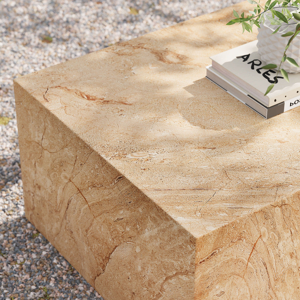 Modway Jordana Square Plinth Indoor - Outdoor Patio Concrete Coffee Table by Modway-EEI-7095