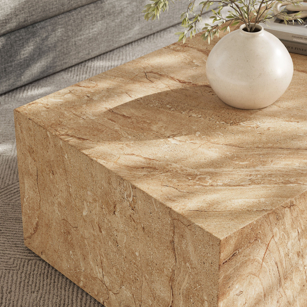 Modway Jordana Square Plinth Indoor - Outdoor Patio Concrete Coffee Table by Modway-EEI-7095