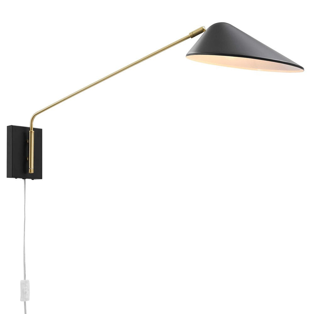 EEI-5295-BLK Journey 24" Swing Arm Wall Sconce by Modway