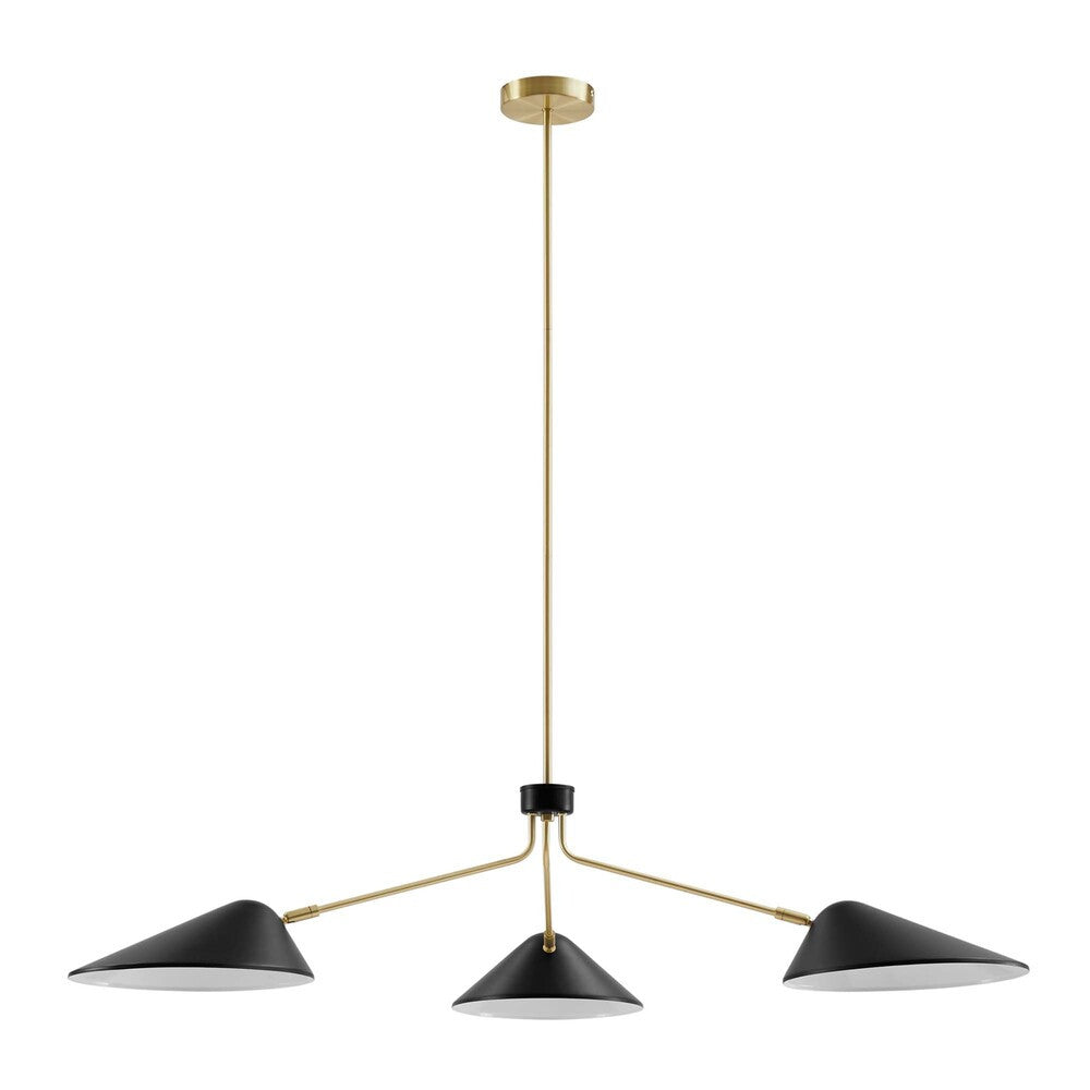 EEI-5297-BLK Journey 3-Light 14" Arm Pendant by Modway