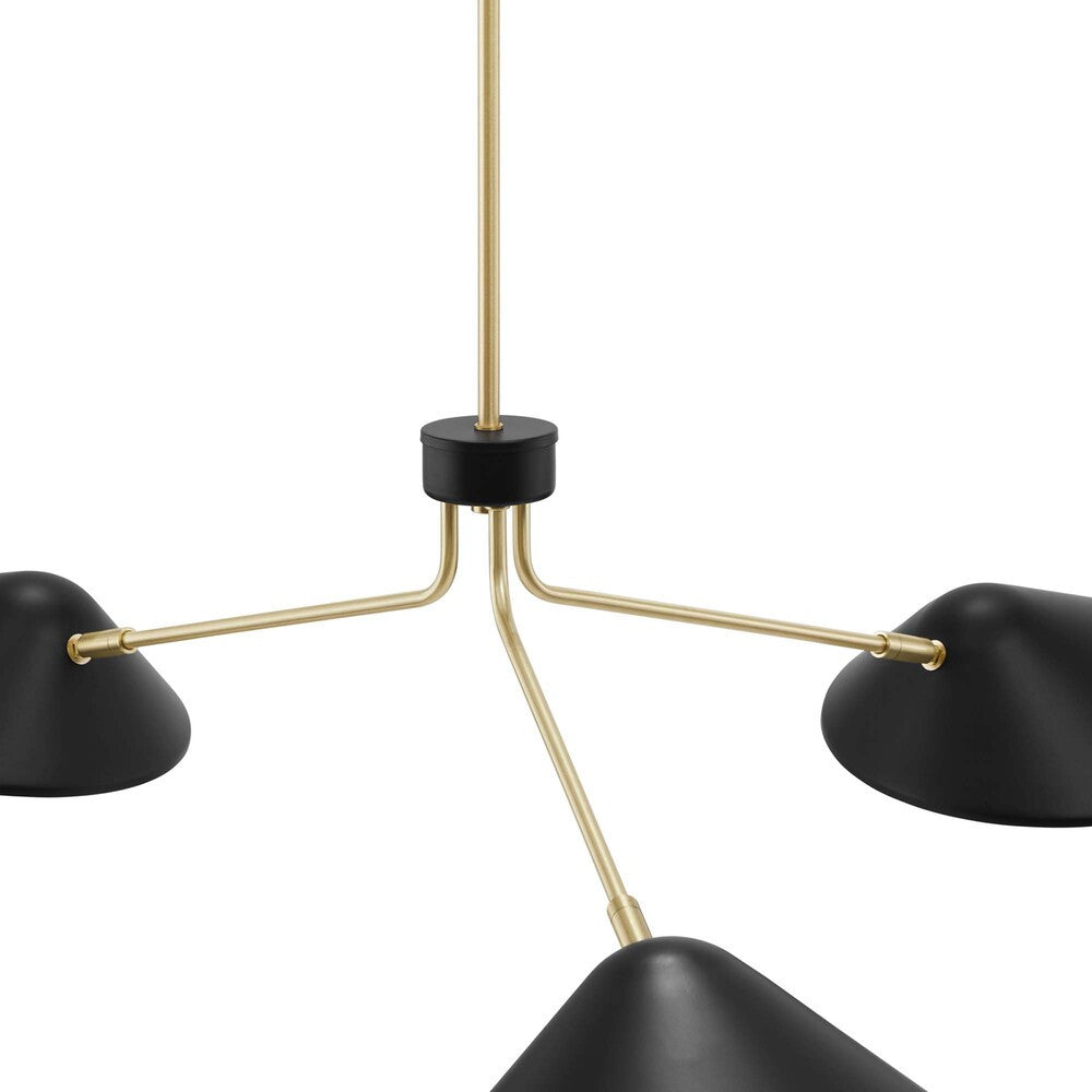 EEI-5297-BLK Journey 3-Light 14" Arm Pendant by Modway