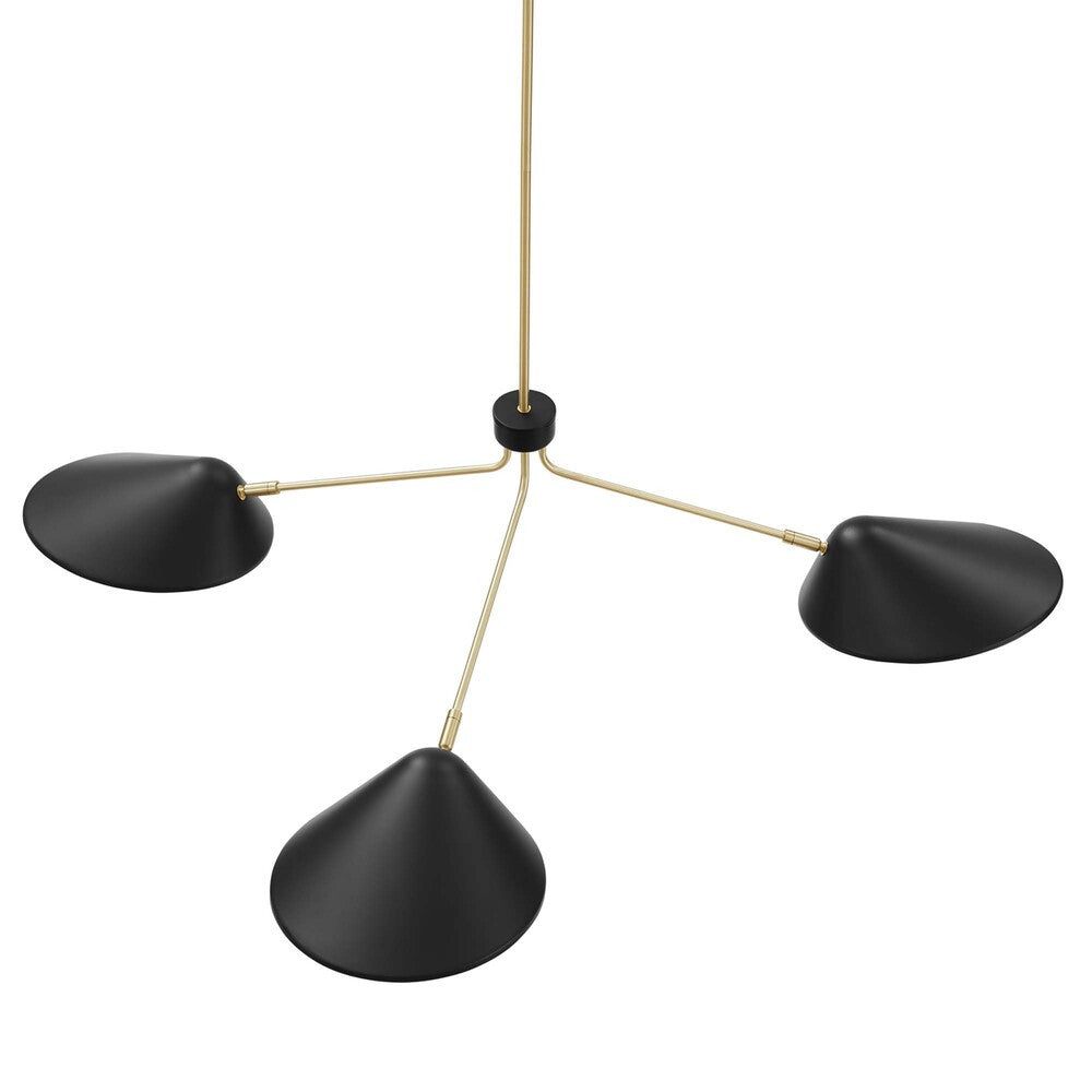 EEI-5297-BLK Journey 3-Light 14" Arm Pendant by Modway
