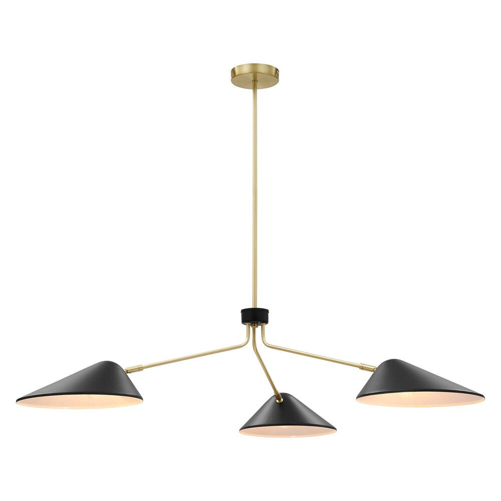 EEI-5297-BLK Journey 3-Light 14" Arm Pendant by Modway