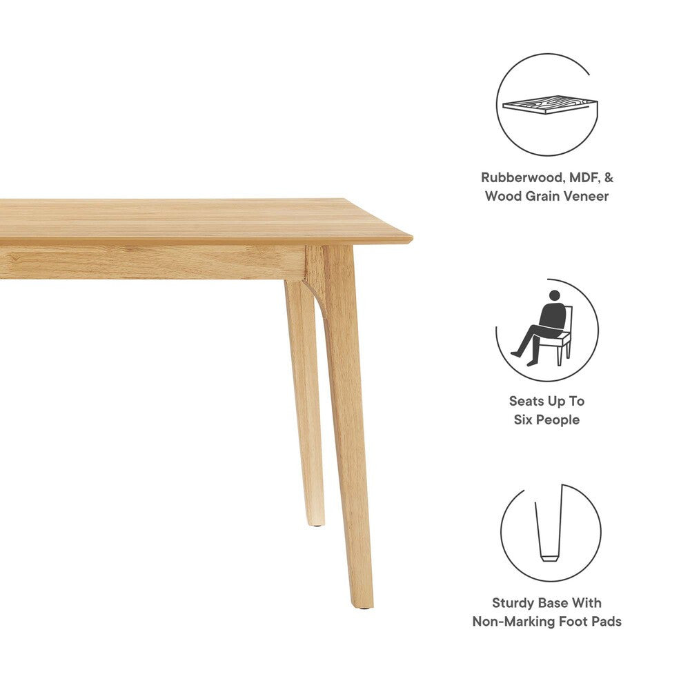 EEI-6017-OAK-OAK Juxtapose 63" Rectangle Dining Table by Modway