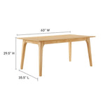 EEI-6017-OAK-OAK Juxtapose 63" Rectangle Dining Table by Modway