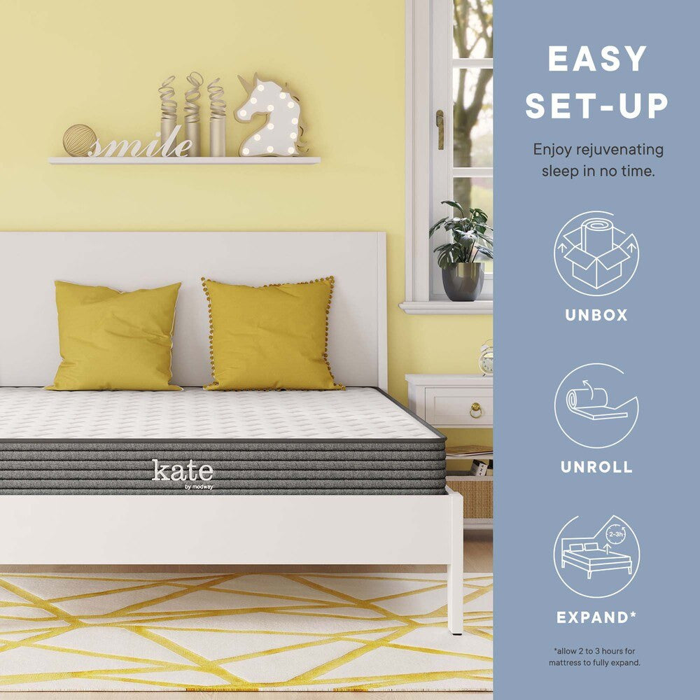 MOD-5773-WHI Kate 6" Full Mattress by Modway