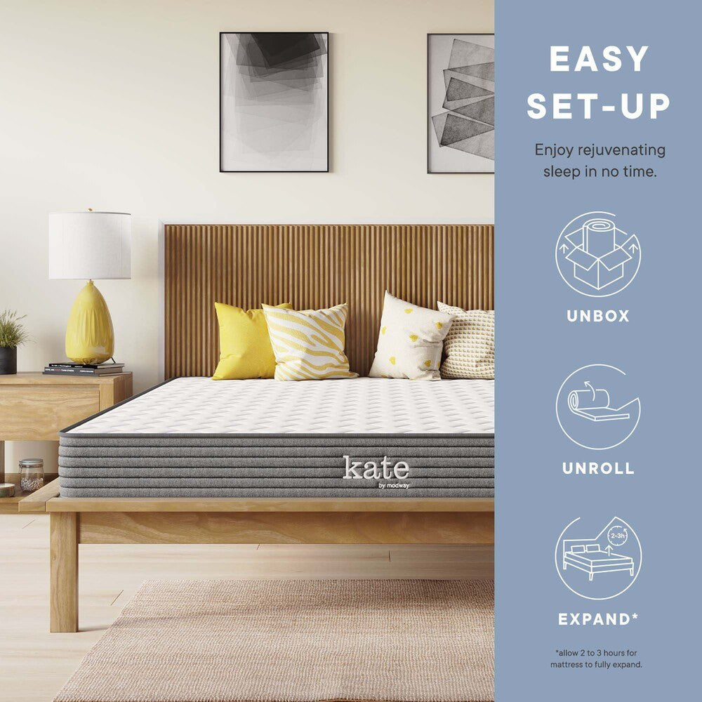 MOD-5775-WHI Kate 6" King Mattress by Modway