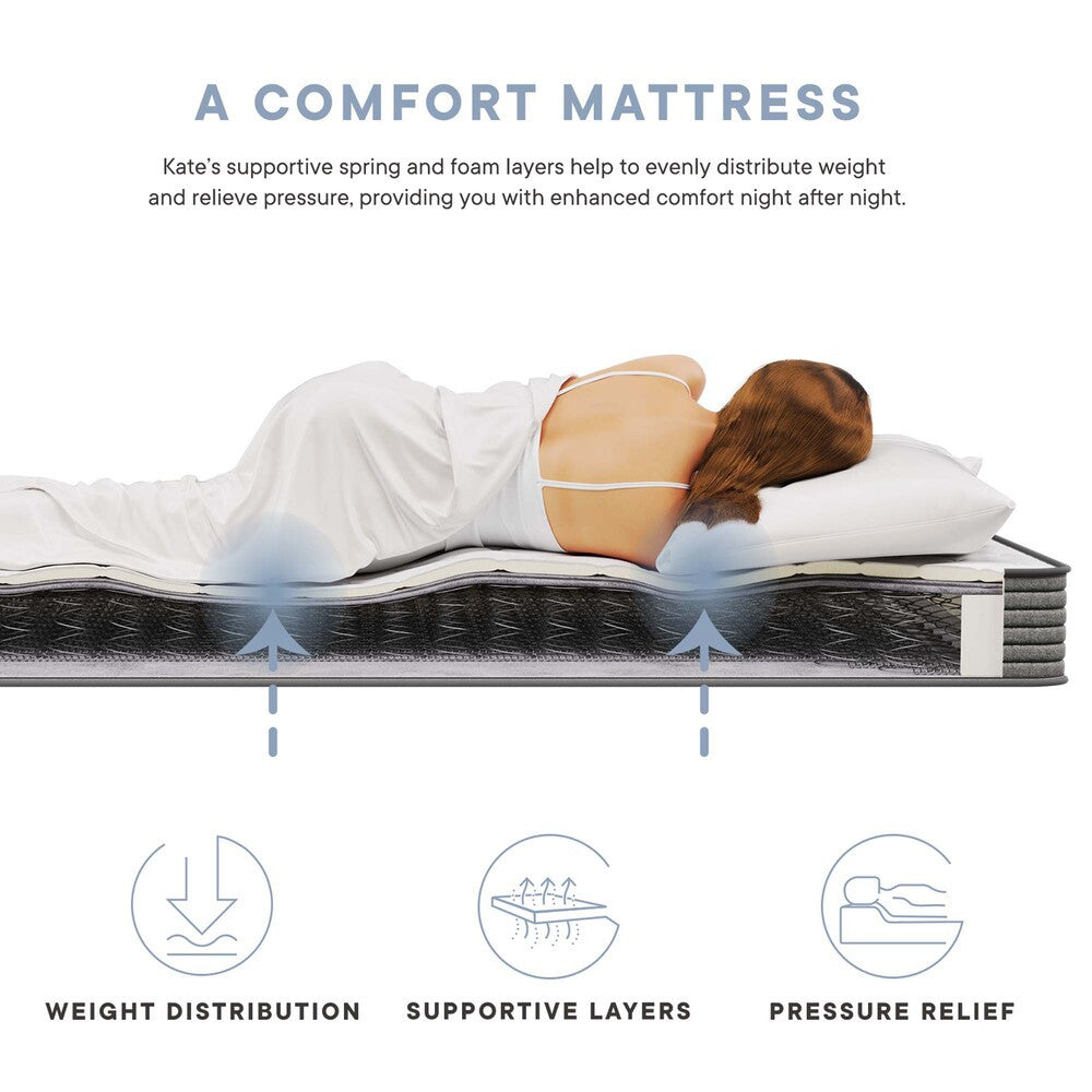 MOD-7097-WHI Kate 6" Narrow Twin Mattress by Modway