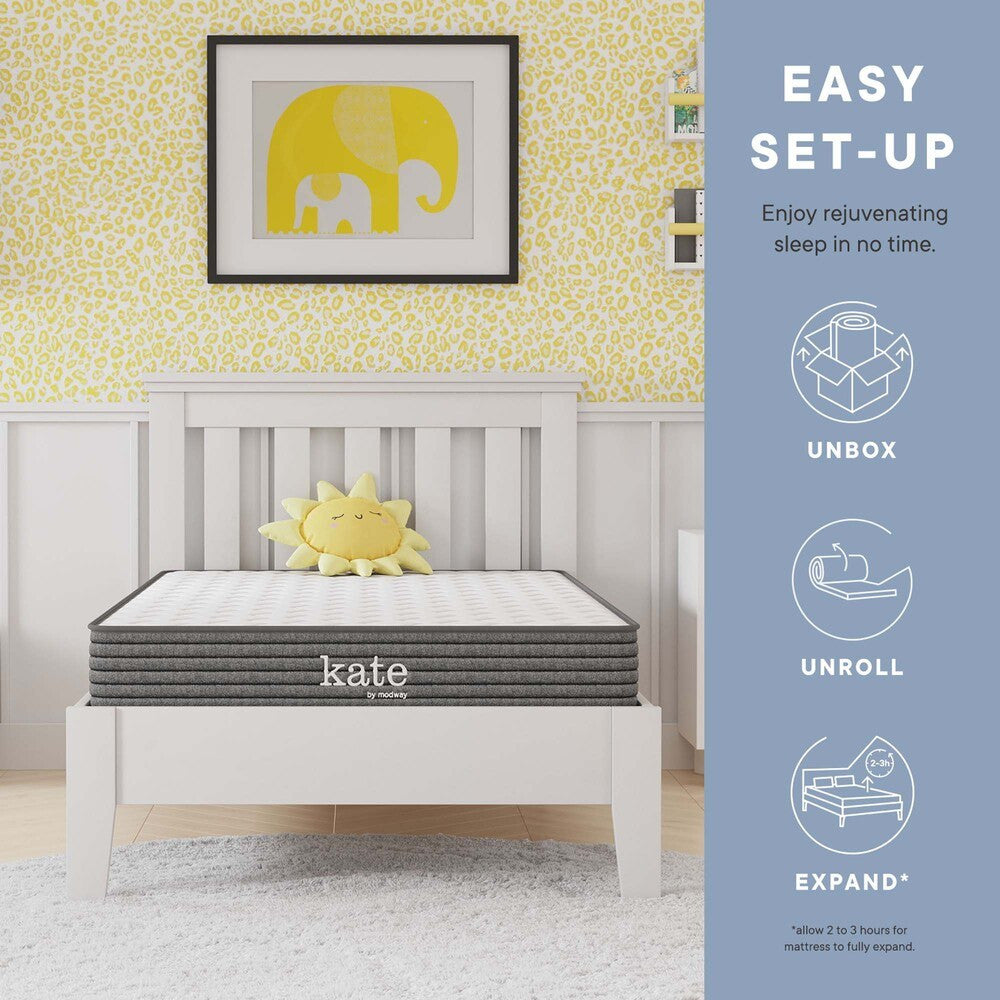 MOD-7097-WHI Kate 6" Narrow Twin Mattress by Modway