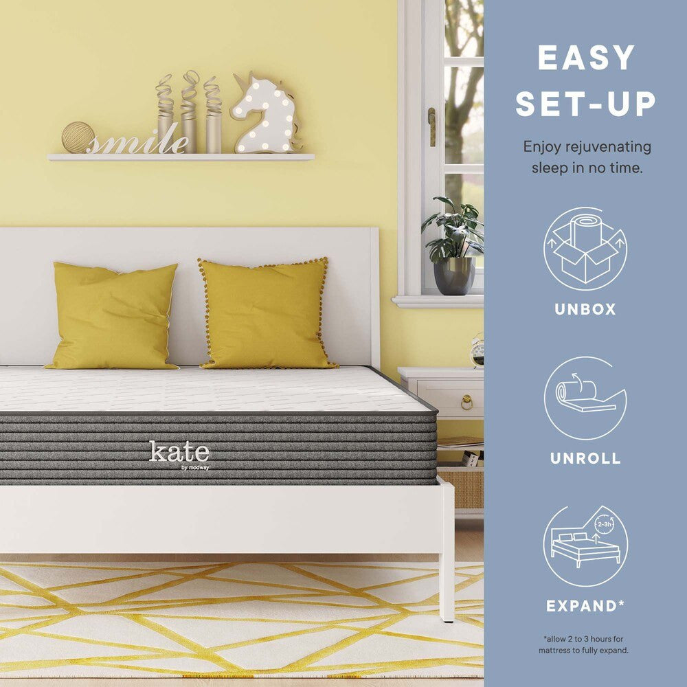 MOD-5777-WHI Kate 8" Full Mattress by Modway