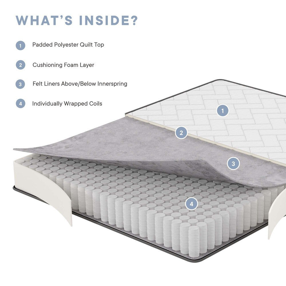 MOD-5777-WHI Kate 8" Full Mattress by Modway