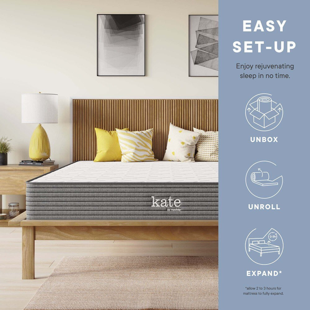 MOD-5779-WHI Kate 8" King Mattress by Modway