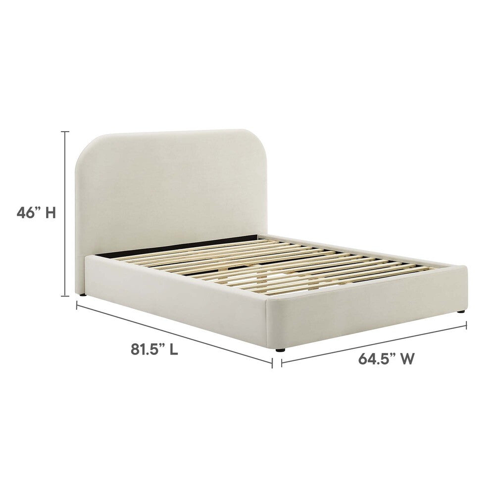 MOD-7139 Keynote Performance Velvet Curved Full Platform Bed by Modway