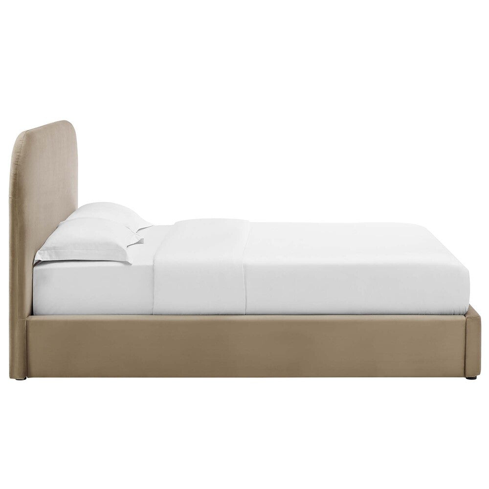 MOD-7141 Keynote Performance Velvet Curved Queen Platform Bed by Modway