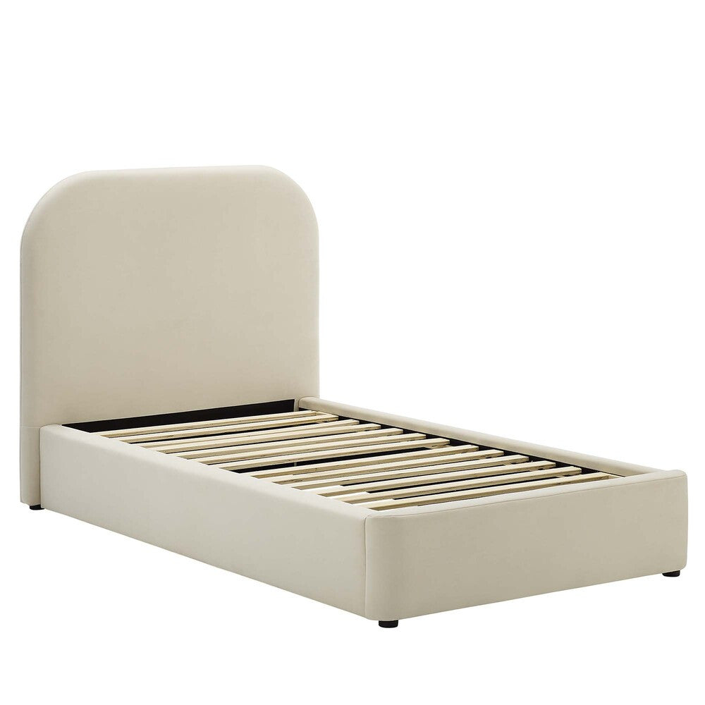 MOD-7137 Keynote Performance Velvet Curved Twin Platform Bed by Modway