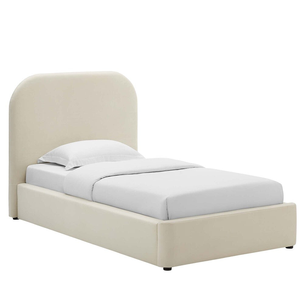 MOD-7137 Keynote Performance Velvet Curved Twin Platform Bed by Modway