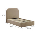 MOD-7137 Keynote Performance Velvet Curved Twin Platform Bed by Modway