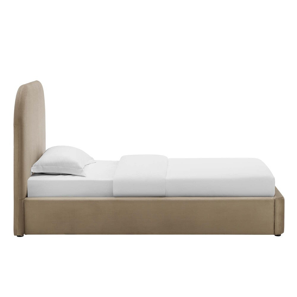 MOD-7137 Keynote Performance Velvet Curved Twin Platform Bed by Modway