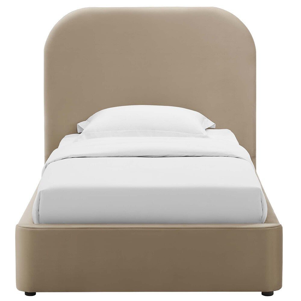 MOD-7137 Keynote Performance Velvet Curved Twin Platform Bed by Modway