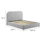 MOD-7142 Keynote Upholstered Fabric Curved King Platform Bed by Modway