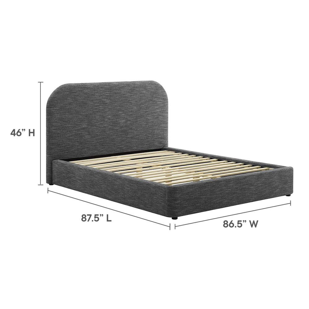 MOD-7142 Keynote Upholstered Fabric Curved King Platform Bed by Modway