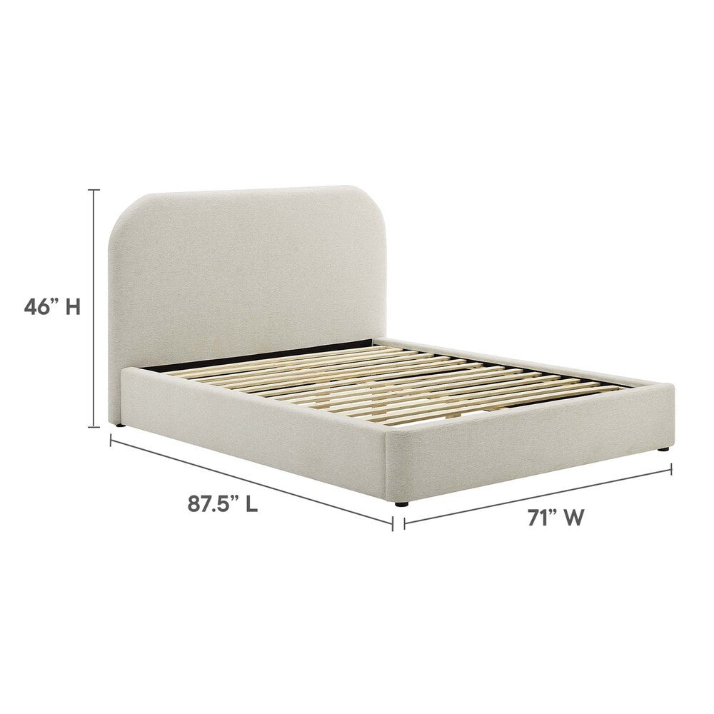 MOD-7140 Keynote Upholstered Fabric Curved Queen Platform Bed by Modway