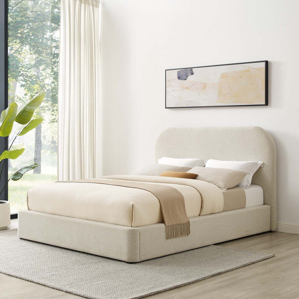 MOD-7140 Keynote Upholstered Fabric Curved Queen Platform Bed by Modway