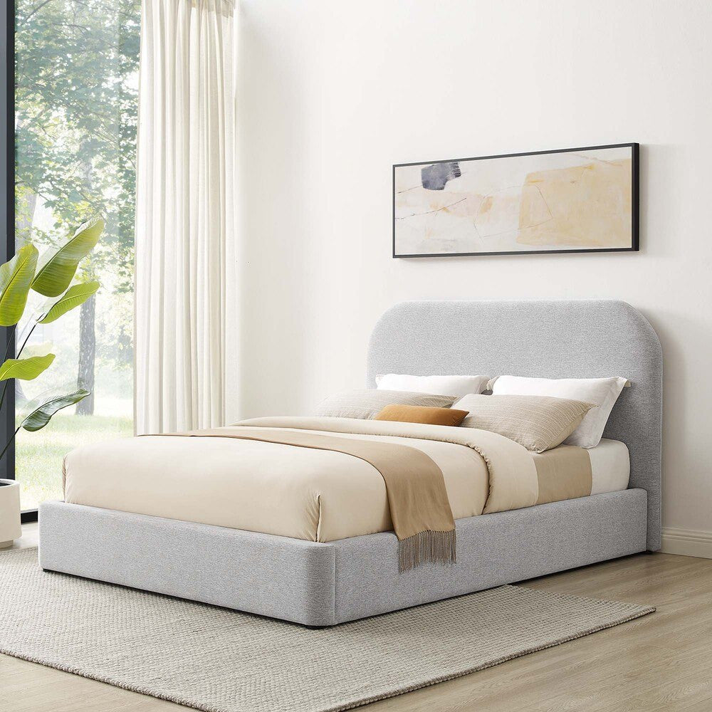 MOD-7140 Keynote Upholstered Fabric Curved Queen Platform Bed by Modway