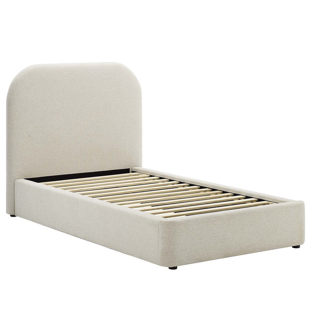 MOD-7136 Keynote Upholstered Fabric Curved Twin Platform Bed by Modway