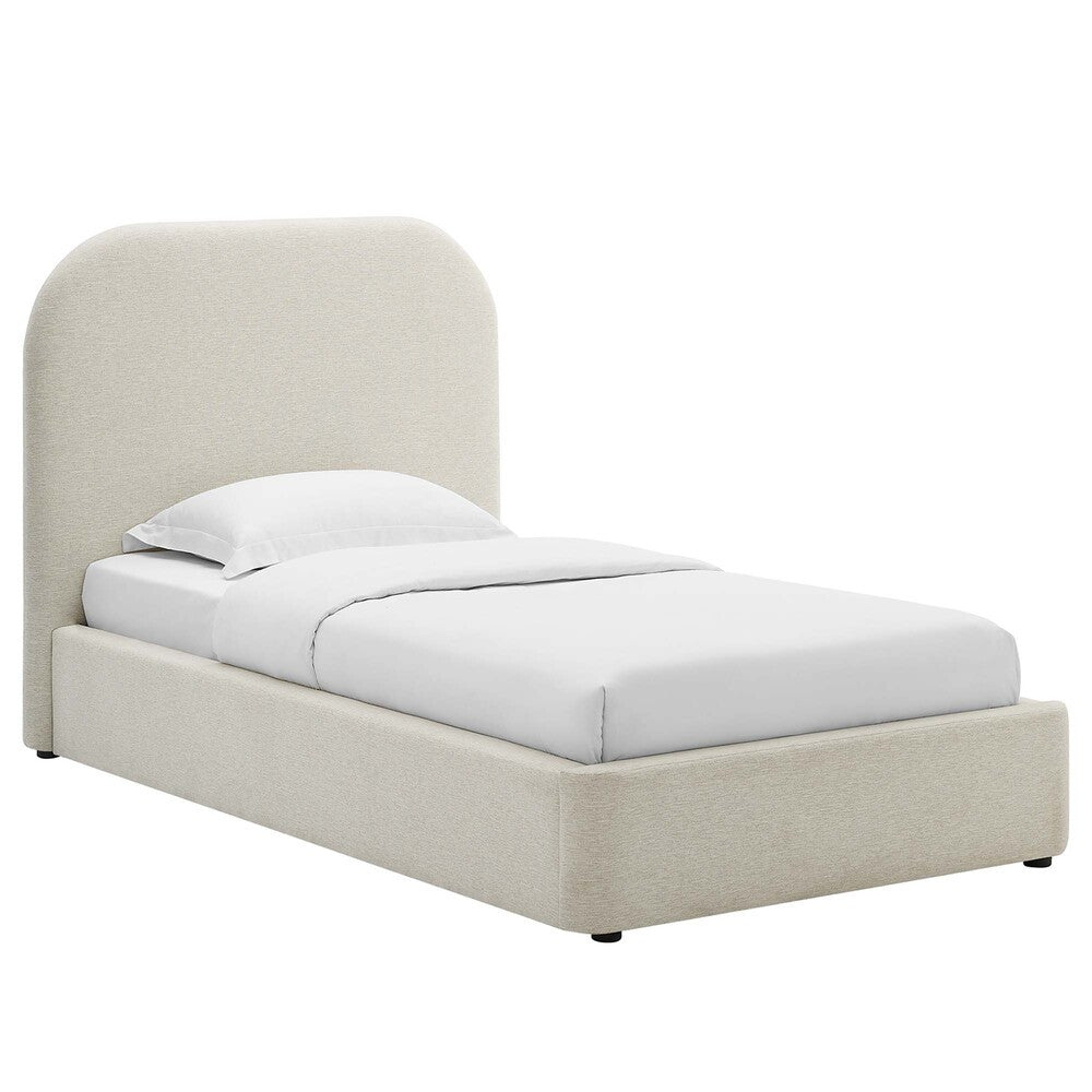MOD-7136 Keynote Upholstered Fabric Curved Twin Platform Bed by Modway