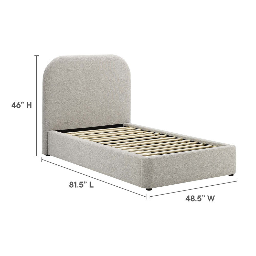 MOD-7136 Keynote Upholstered Fabric Curved Twin Platform Bed by Modway