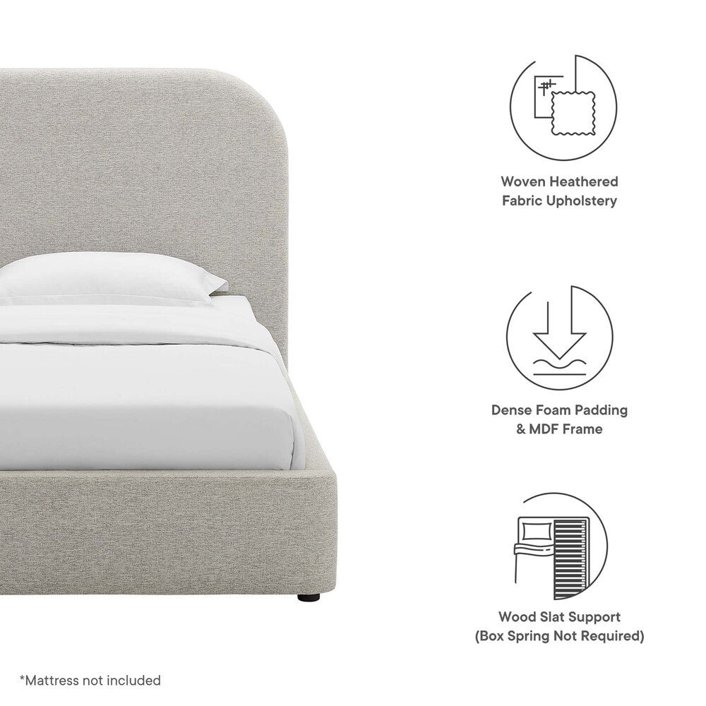 MOD-7136 Keynote Upholstered Fabric Curved Twin Platform Bed by Modway