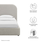 MOD-7136 Keynote Upholstered Fabric Curved Twin Platform Bed by Modway