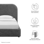 MOD-7136 Keynote Upholstered Fabric Curved Twin Platform Bed by Modway