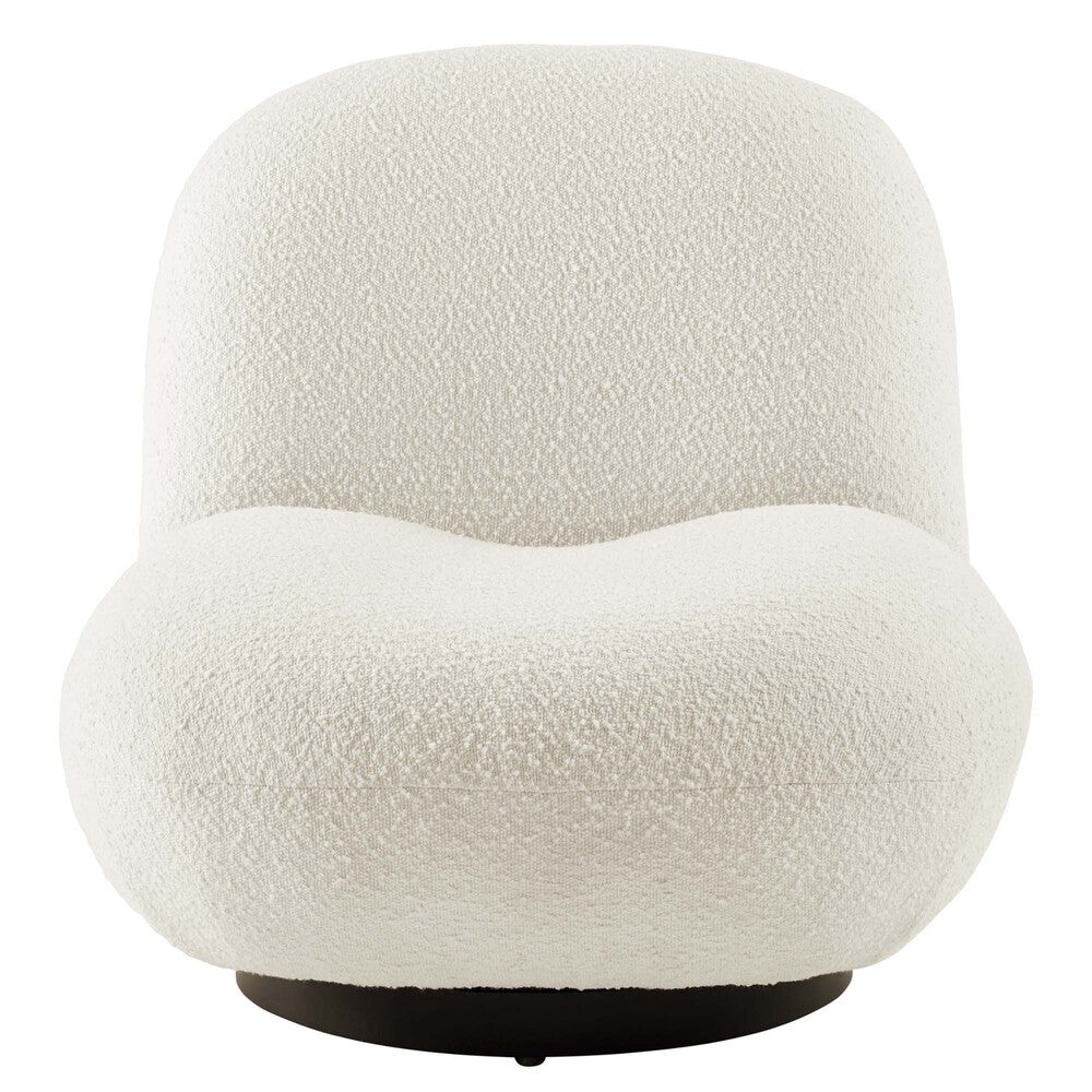 EEI-5486-BLK-IVO Kindred Boucle Upholstered Upholstered Fabric Swivel Chair by Modway