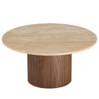 EEI-7170-WAL-TRV Kioni Round Travertine Coffee Table by Modway