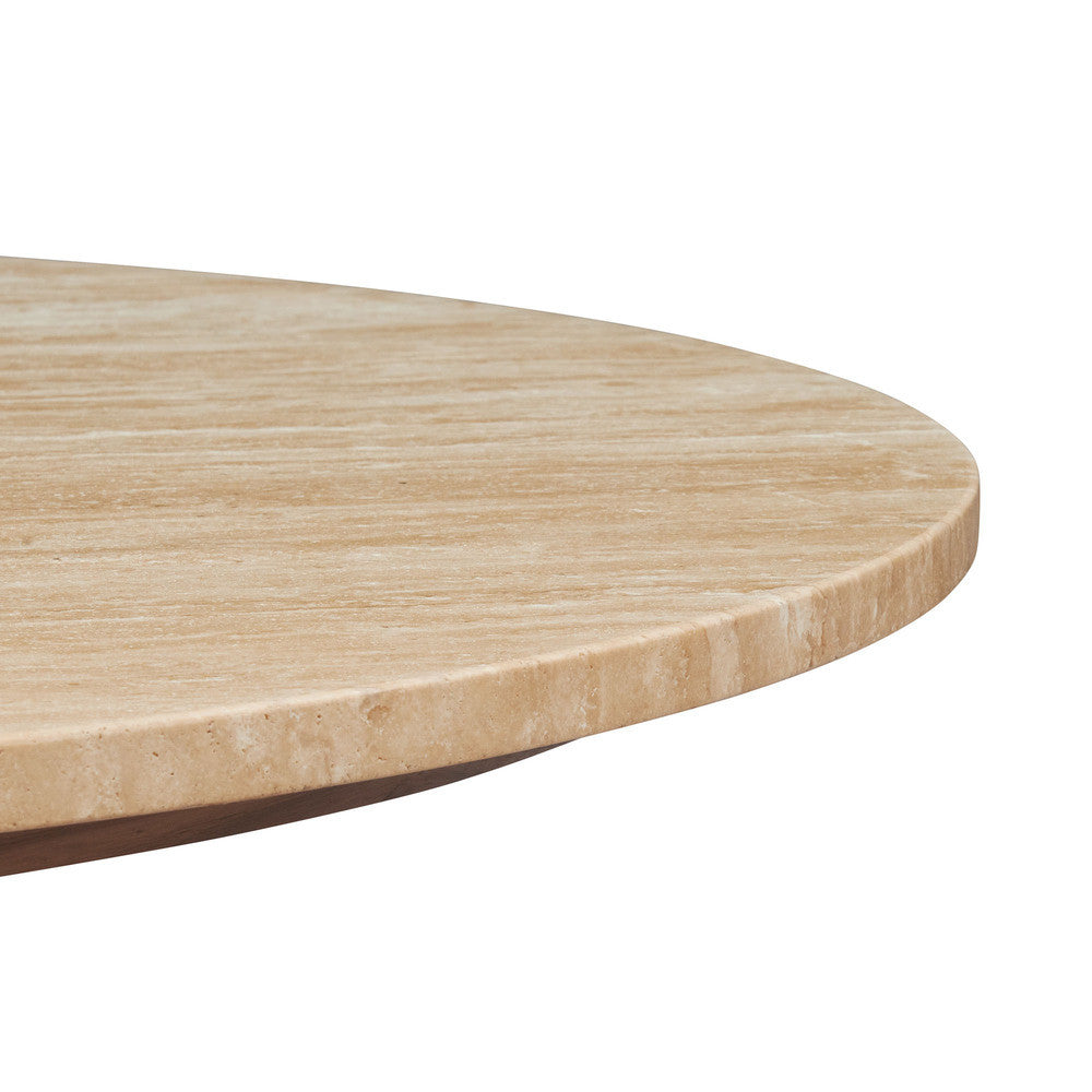 EEI-7170-WAL-TRV Kioni Round Travertine Coffee Table by Modway