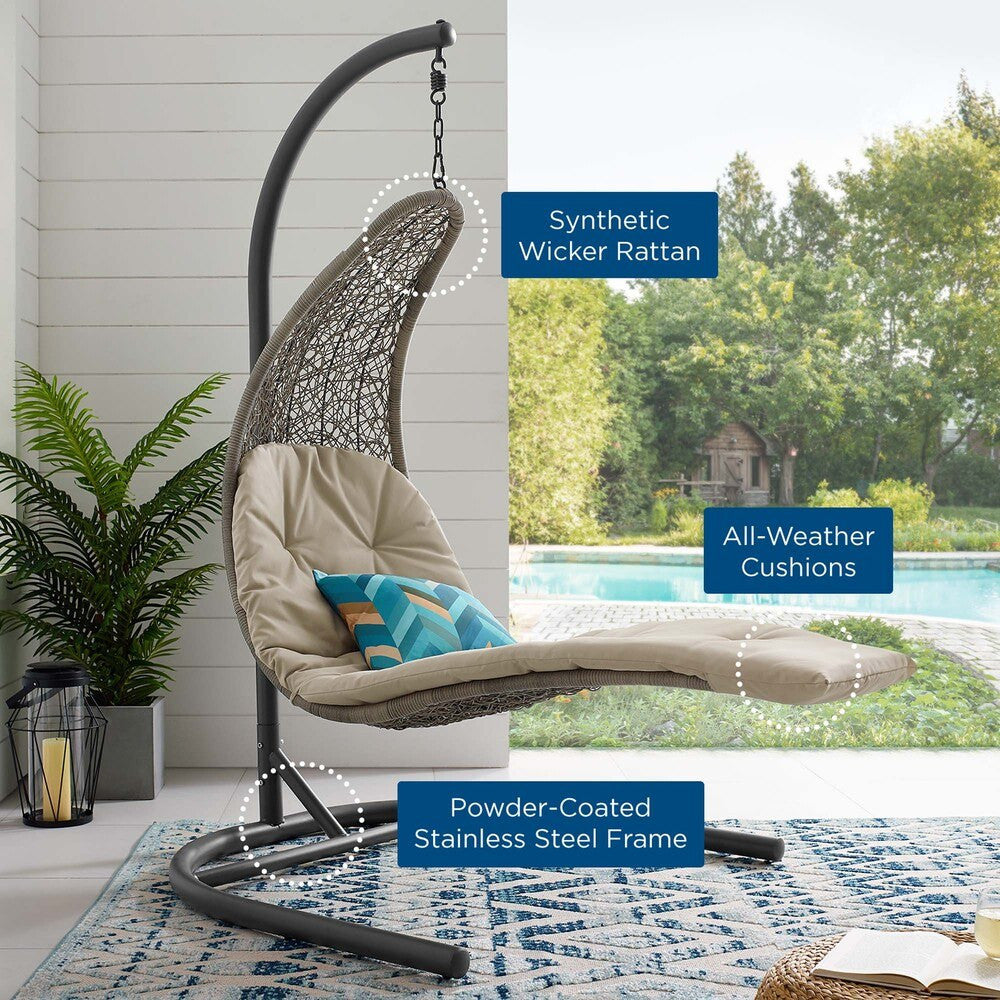 EEI-2952 Landscape Hanging Chaise Lounge Outdoor Patio Swing Chair by Modway