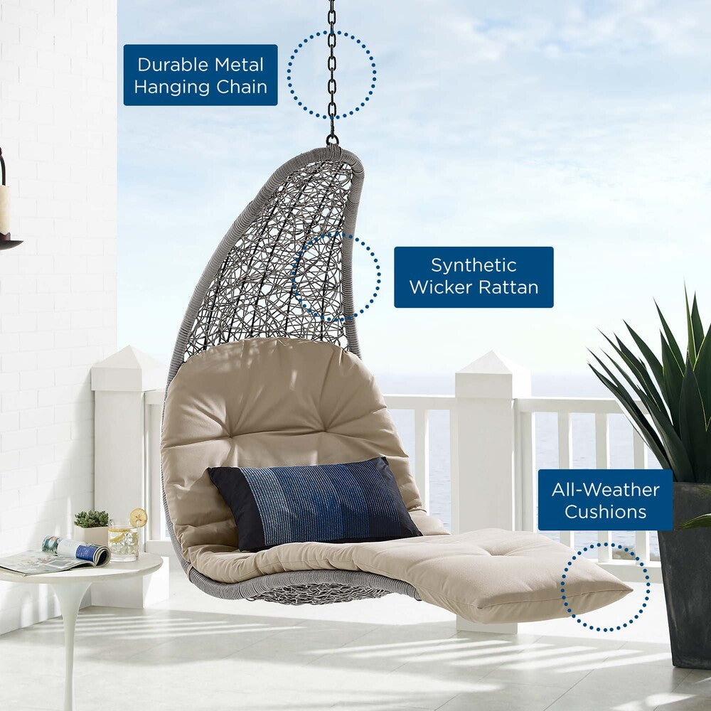 EEI-4589 Landscape Hanging Chaise Lounge Outdoor Patio Swing Chair by Modway