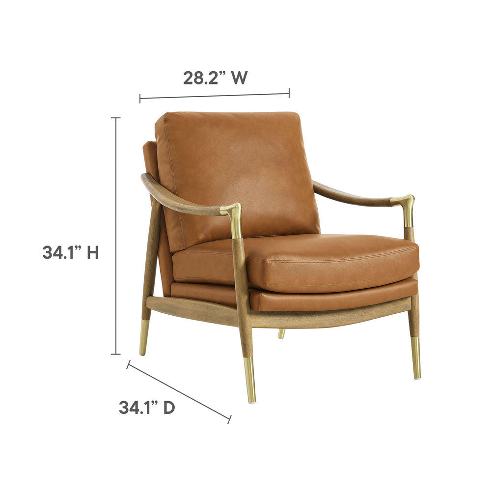 Modway Langford Vegan Leather Accent Armchair by Modway-EEI-7138-TAN-WAL