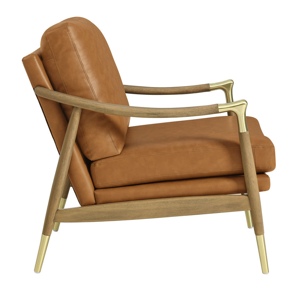Modway Langford Vegan Leather Accent Armchair by Modway-EEI-7138-TAN-WAL