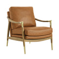 Modway EEI-7138-TAN-WAL Langford Vegan Leather Accent Armchair Tan Walnut