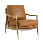 Modway EEI-7138-TAN-WAL Langford Vegan Leather Accent Armchair Tan Walnut