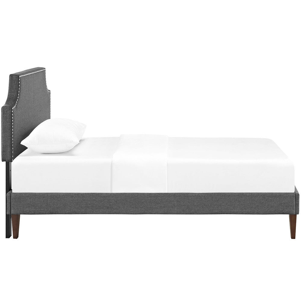 Modway Laura Fabric Twin Platform Bed with Squared Tapered Legs by Modway-MOD-5596-GRY