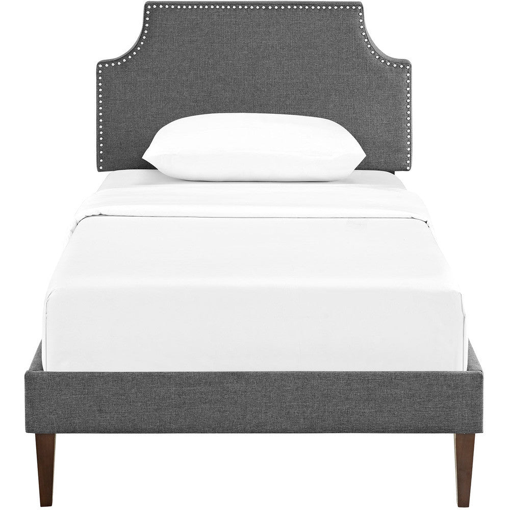 Modway Laura Fabric Twin Platform Bed with Squared Tapered Legs by Modway-MOD-5596-GRY