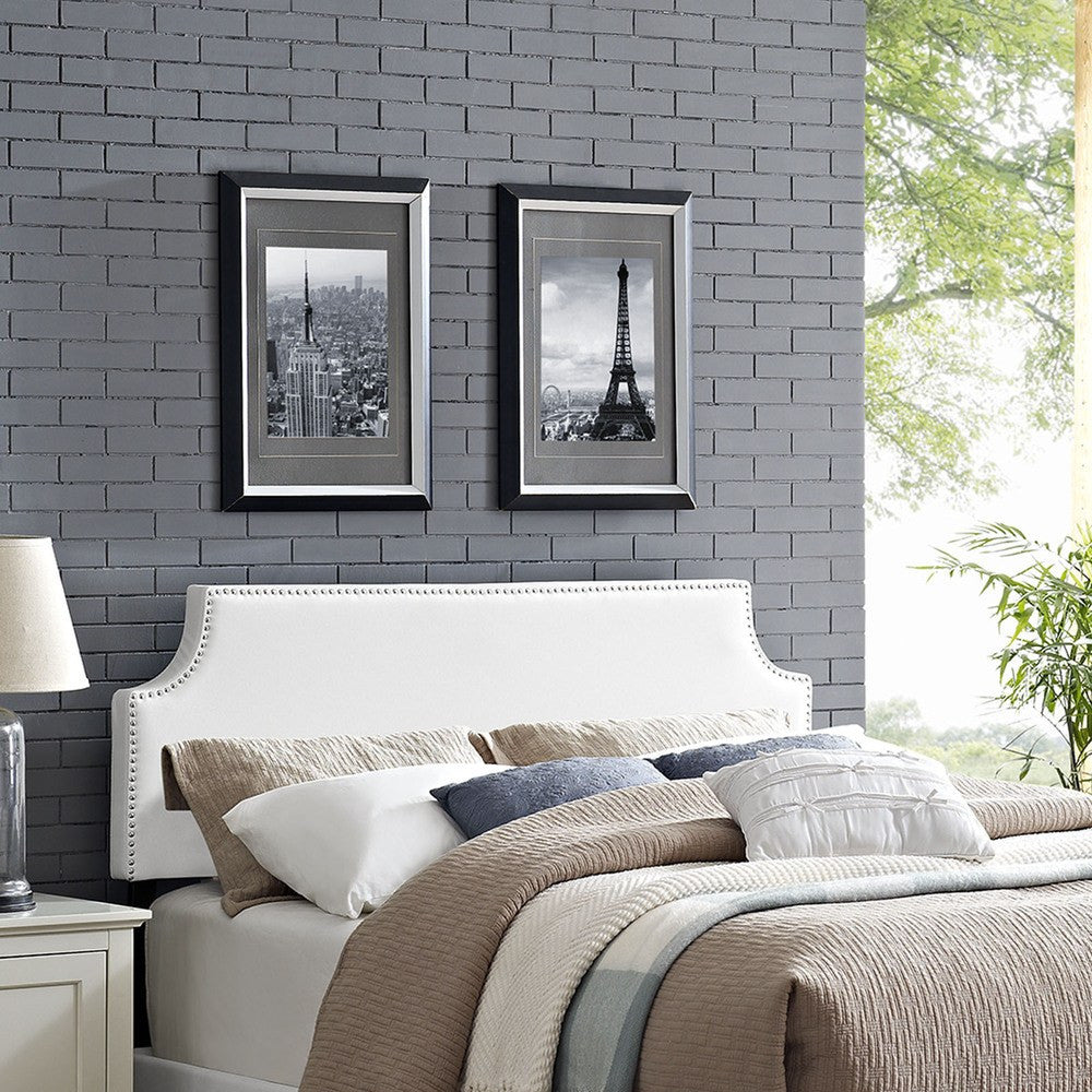 MOD-5391-WHI Laura Upholstered Vinyl Full Headboard by Modway