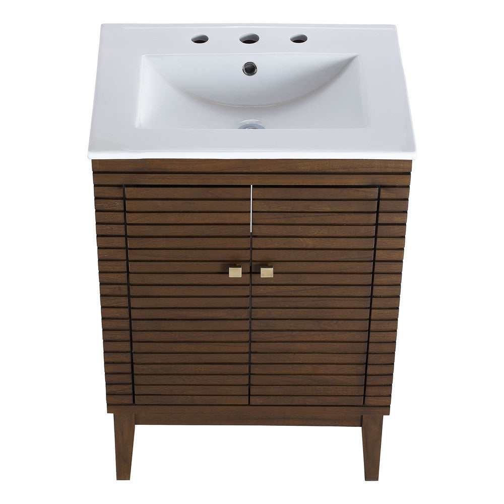 EEI-5114-WAL-WHI Ledger 24" Bathroom Vanity by Modway